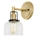 Uptown 1-Light Wrenley Wall Sconce in Satin Brass & Black