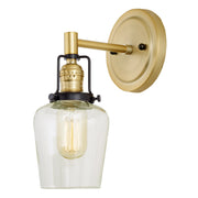 Uptown 1-Light Taytum Wall Sconce in Satin Brass & Black