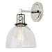 Uptown 1-Light Vida Wall Sconce in Polished Nickel & Black with Bubble Glass