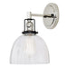 Uptown 1-Light Vida Wall Sconce in Polished Nickel & Black with Clear Glass