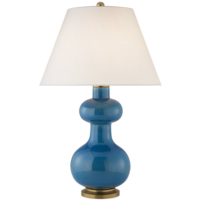 Chambers One Light Table Lamp in Aqua Crackle