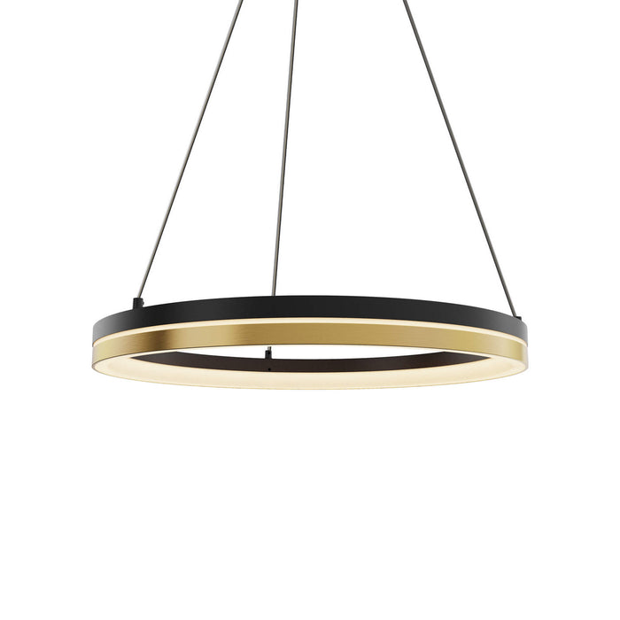 One Light Pendant in Black Gold