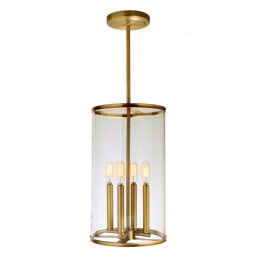 Ezra 4-Light Pendant in Satin Brass