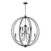 Sylvan 8-Light Chandelier in Black Forged with No Shade by Crystorama - MPN 2246-BF_NOSHADE