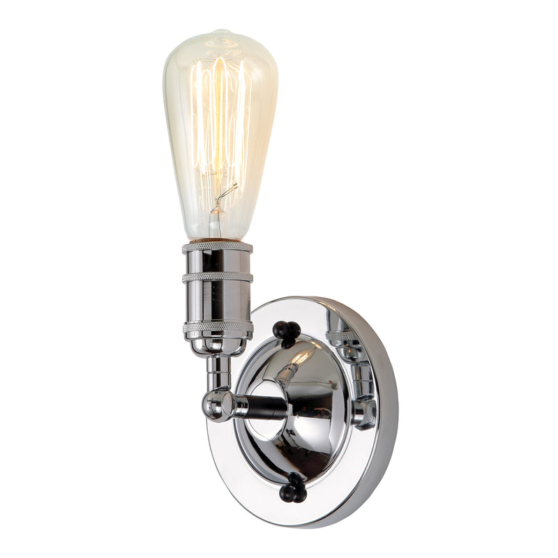 Isla 1-Light Convertible Wall/Ceiling Mount in Polished Chrome & Black