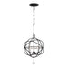 Solaris 3-Light Mini Chandelier in Black by Crystorama - MPN 9225-BK