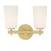 Colton 2-Light Wall Mount in Aged Brass by Crystorama - MPN COL-102-AG