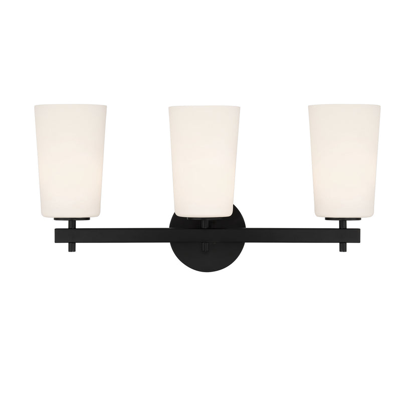 Colton 3-Light Wall Mount in Black by Crystorama - MPN COL-103-BK