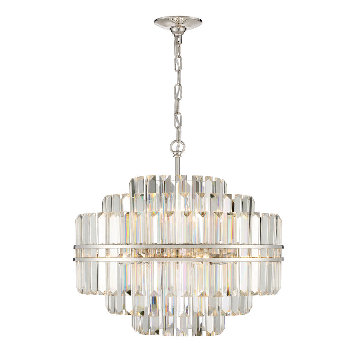 Hayes 12-Light Chandelier in Polished Nickel by Crystorama - MPN HAY-1405-PN