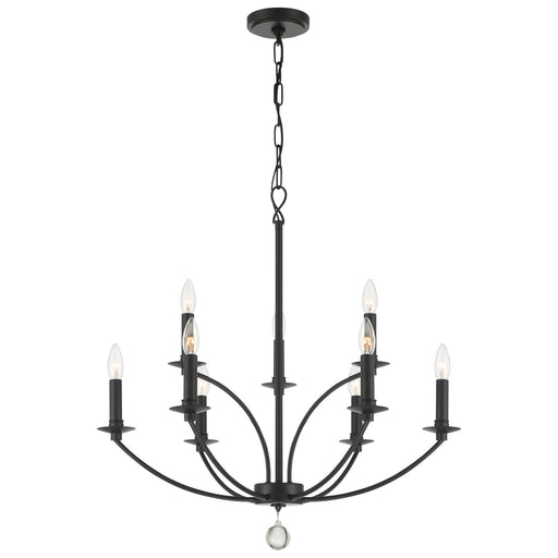 Mila 9-Light Chandelier in Black by Crystorama - MPN MIL-8009-BK