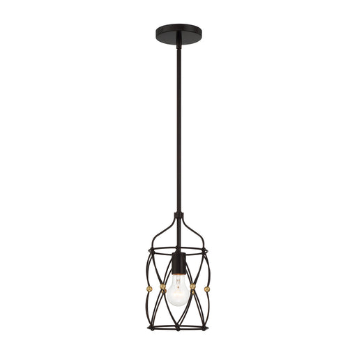 Zucca 1-Light Pendant in English Bronze & Antique Gold by Crystorama - MPN ZUC-A9031-EB-GA