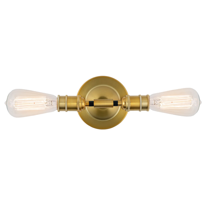 Isla 2-Light Vanity Sconce in Satin Brass & Black