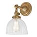 Midtown 1-Light Swivel Vida Wall Sconce  in Satin Brass with Clear Glass