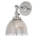 Midtown 1-Light Swivel Vida Wall Sconce  in Polished Nickel with Mercury Ribbed Glass