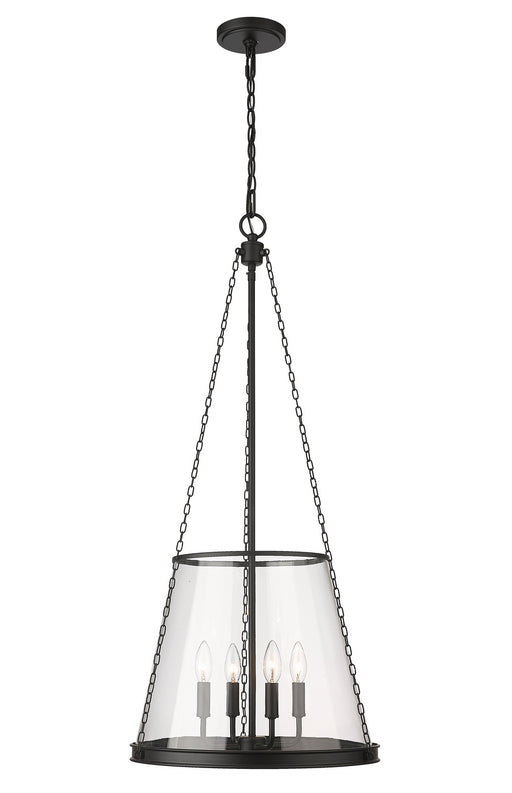Prescott Four Light Pendant in Matte Black by Z-Lite Lighting