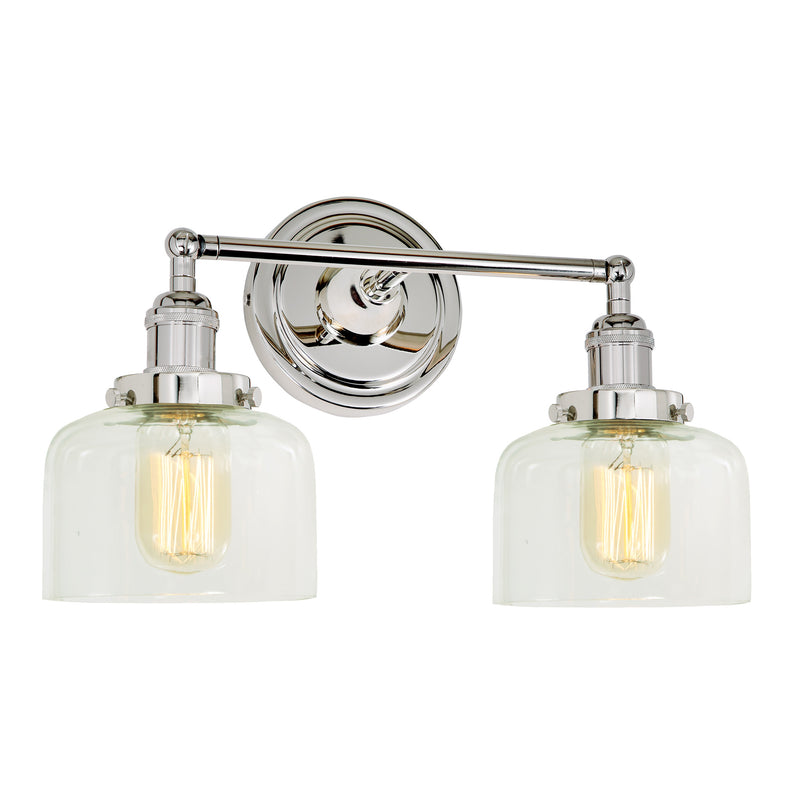Midtown 2-Light Swivel Wrenley Wall Sconce in Polished Nickel