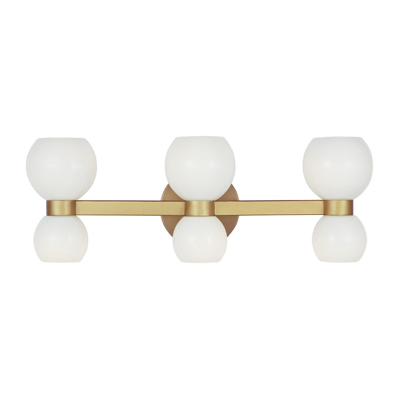 Kate Spade New York Six Light Vanity in Burnished Brass