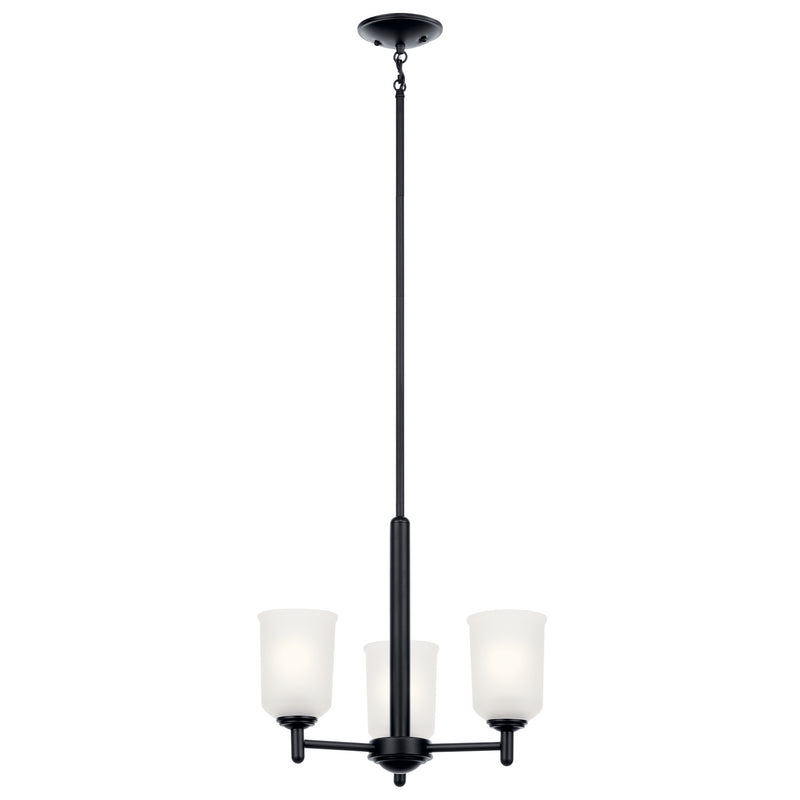 Shailene Three Light Mini Chandelier in Black