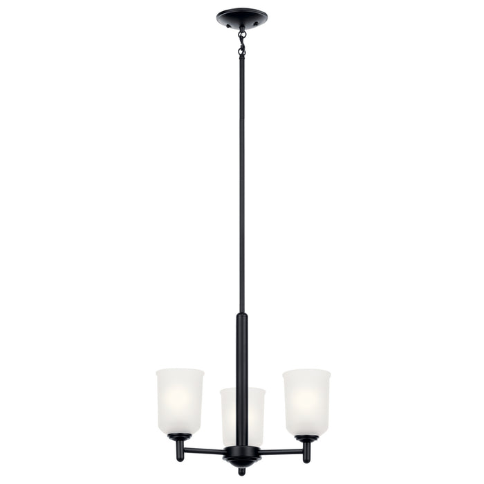 Shailene Three Light Mini Chandelier in Black