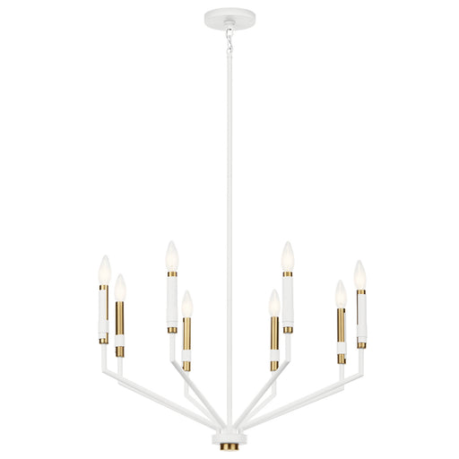 Armand Eight Light Chandelier in White