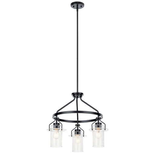 Everett Three Light Chandelier in Black