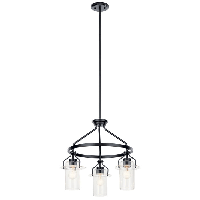 Everett Three Light Chandelier in Black