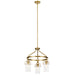 Everett Three Light Chandelier in Brushed Brass
