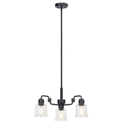 Aivian Three Light Chandelier in Black