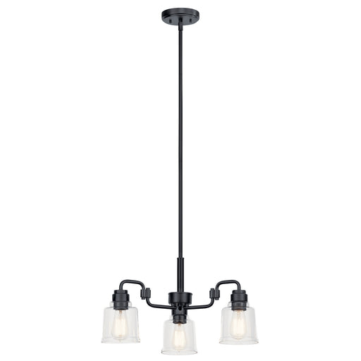 Aivian Three Light Chandelier in Black