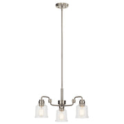Aivian Three Light Chandelier in Nickel Textured