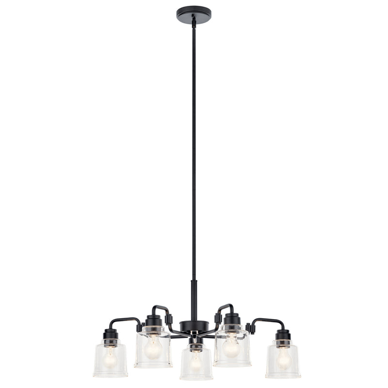 Aivian Five Light Chandelier in Black