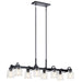 Aivian Eight Light Linear Chandelier in Black