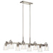 Aivian Eight Light Linear Chandelier in Nickel Textured