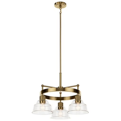 Eastmont Three Light Chandelier in Brushed Brass