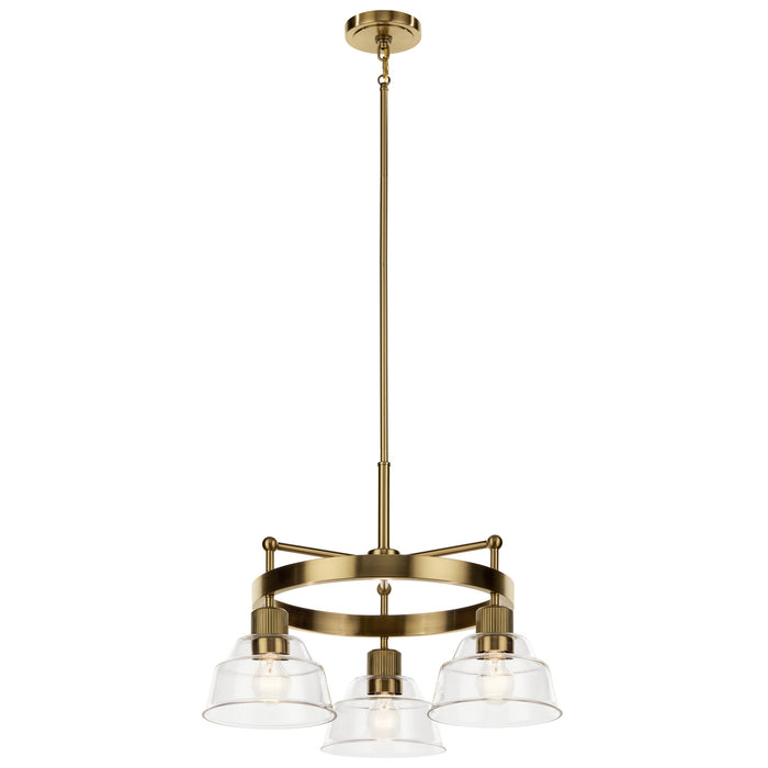 Eastmont Three Light Chandelier in Brushed Brass