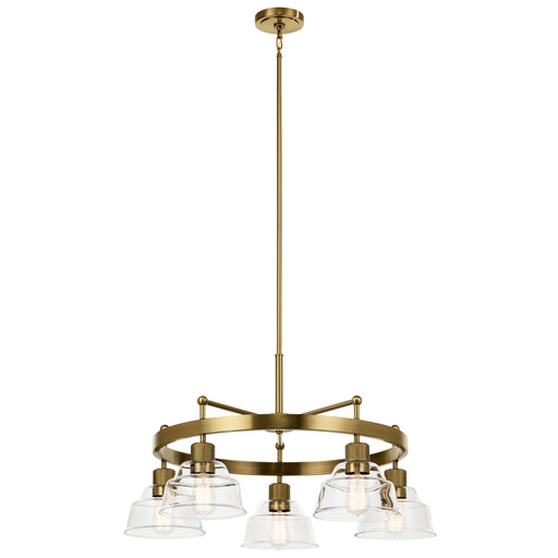 Eastmont Five Light Chandelier in Brushed Brass