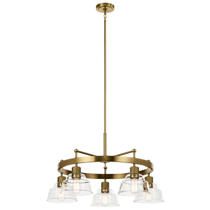 Eastmont Five Light Chandelier in Brushed Brass