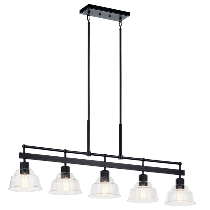 Eastmont Five Light Linear Chandelier in Black