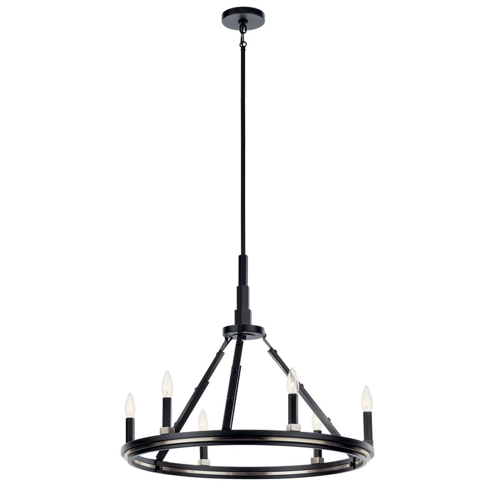 Emmala Six Light Chandelier in Black