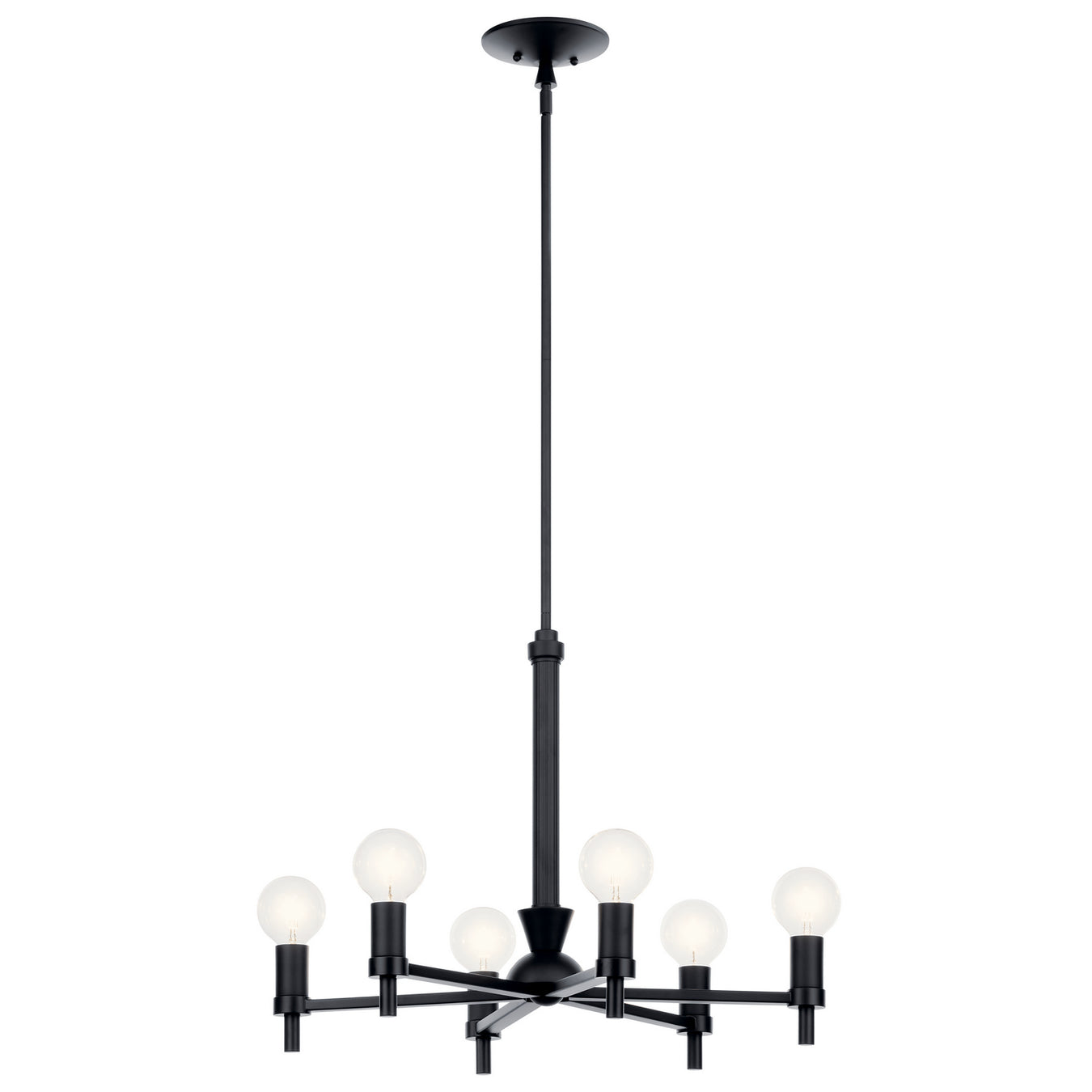 Torvee Six Light Chandelier in Black