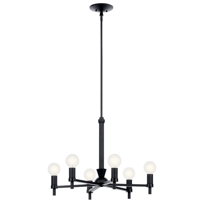 Torvee Six Light Chandelier in Black