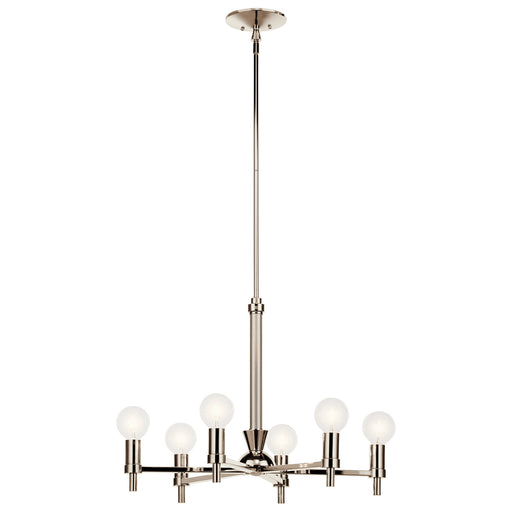 Torvee Six Light Chandelier in Nickel Textured