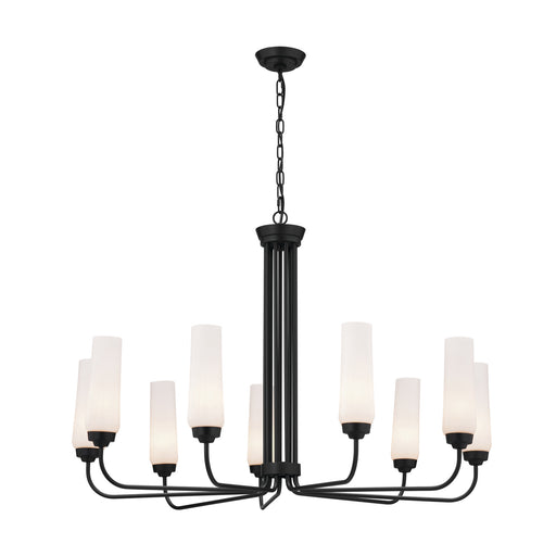 Truby Nine Light Chandelier in Black