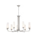 Truby Nine Light Chandelier in Polished Nickel