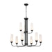 Truby Nine Light Chandelier in Black