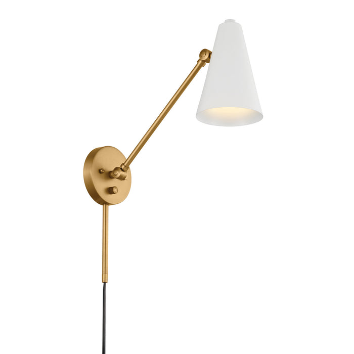Sylvia One Light Wall Sconce in Natural Brass
