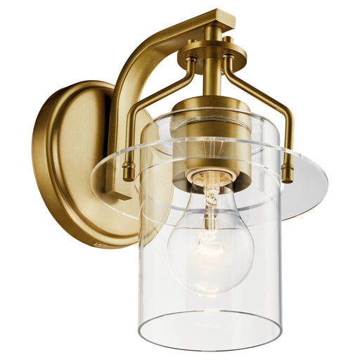 Everett One Light Wall Sconce in Brushed Brass
