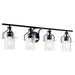 Everett Four Light Bath in Black