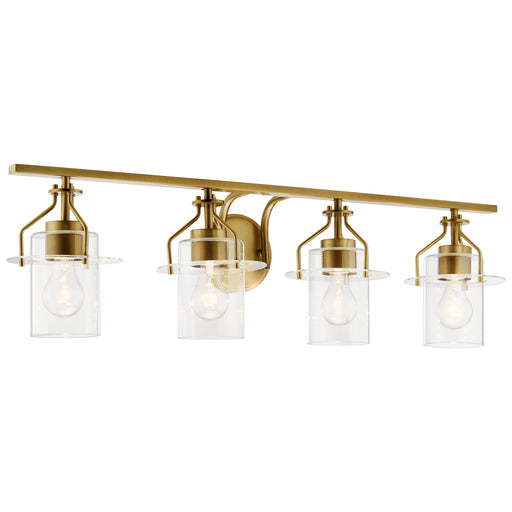 Everett Four Light Bath in Brushed Brass