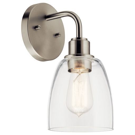 Meller One Light Wall Sconce in Nickel Textured